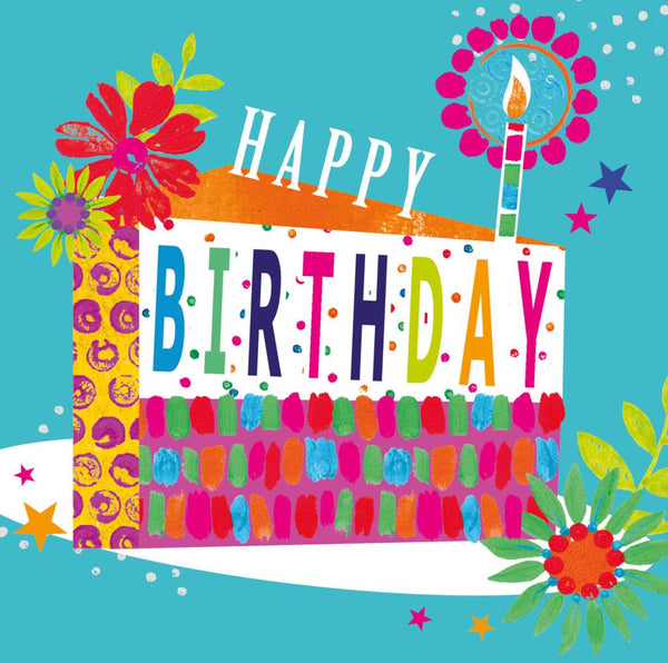 Birthday Card - Neon Cake Slice from Nigel Quiney Publications, English Cards in France