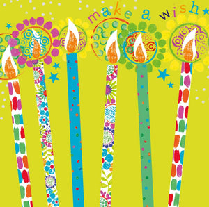 Birthday Card - Neon Candles from Nigel Quiney Publications, English Cards in France