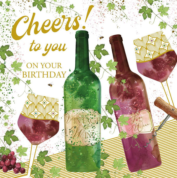 Birthday Card - Cheers Wine from Nigel Quiney Publications, English Cards in France
