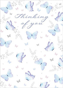 Thinking Of You Card - Blue Butterflies from Nigel Quiney Publications, English Cards in France