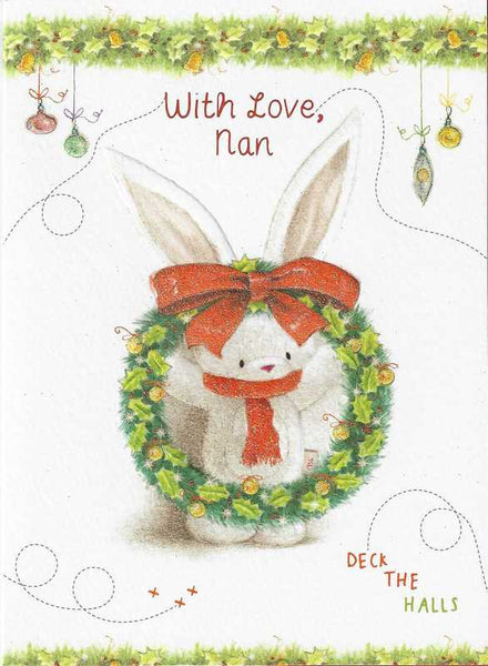 Christmas Card - Nan - With Christmas Wreath