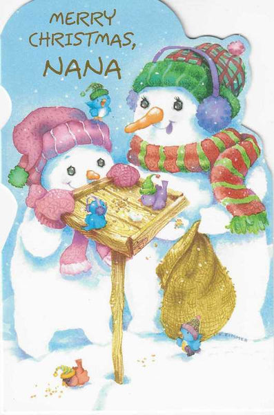 Christmas Card - Nana - Snowmen