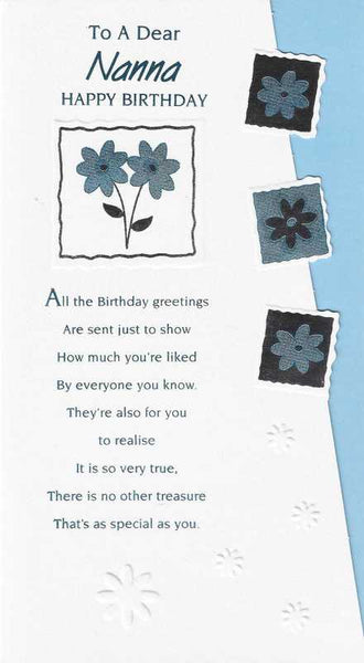 Nanna Birthday - Blue Flowers