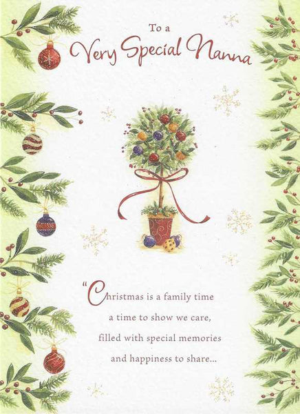 Christmas Card - Nanna - Christmas Topiary Tree