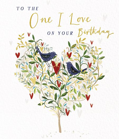 One I Love Birthday - Love Birds from Ling Design, English Cards in France