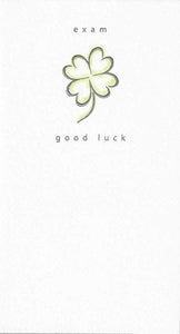 Good Luck Card - Exams - 4 Leaf Clover Sketch