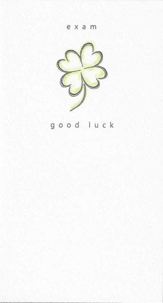 Good Luck Card - Exams - 4 Leaf Clover Sketch