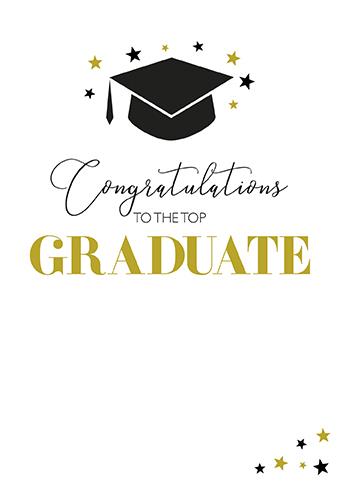 Congratulations Card - Graduation - Top Graduate from Paper Rose, English cards in France