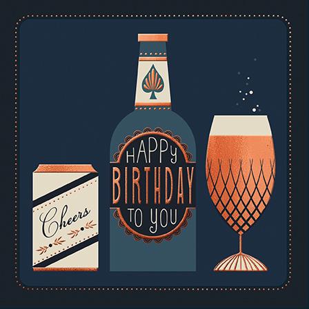 Birthday Card - Cheers to you! from Paper Rose, English cards in France