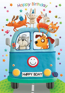 Children's Birthday Card - Cameron the Campervan from Paper Rose, English cards in France