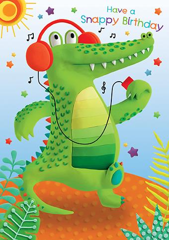 Children's Birthday Card - Charlie the Crocodile from Paper Rose, English cards in France