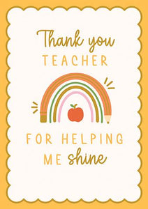 Thank You Card - Teacher - Scallop from Paper Rose, English cards in France