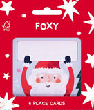 Christmas Place Card - 6 Place Cards Foxy Santa From Heart and Soul Studio Limited