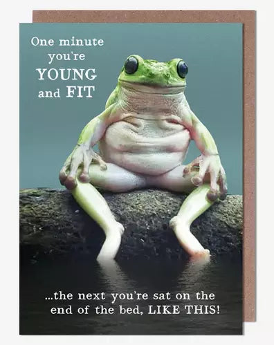 Humour Card - Frog Young and Fit from Pigment Productions, English Cards in France
