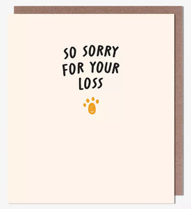 Sympathy Card - Loss Of Pet - Paw Print from Pigment Productions, English Cards in France
