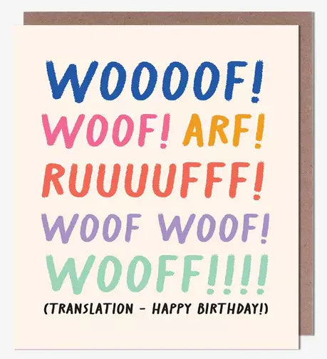 Pet Card - Dog - Woooof! Happy birthday from Pigment Productions, English Cards in France