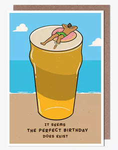 Humour Card - Beer Glass Perfect Birthday from Pigment Productions, English Cards in France