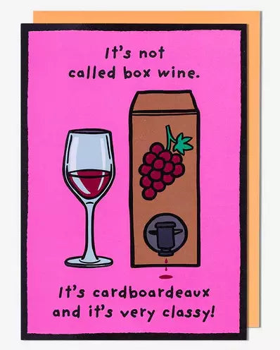 Humour Card - Classy Box of Wine from Pigment Productions, English Cards in France