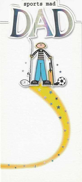 Father's Day Card - Sports Mad Dad from Paper Rose, Father's day cards in France, Cartes de voeux Fete des Peres, English cards in France