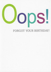 Belated Birthday Card - Oops!