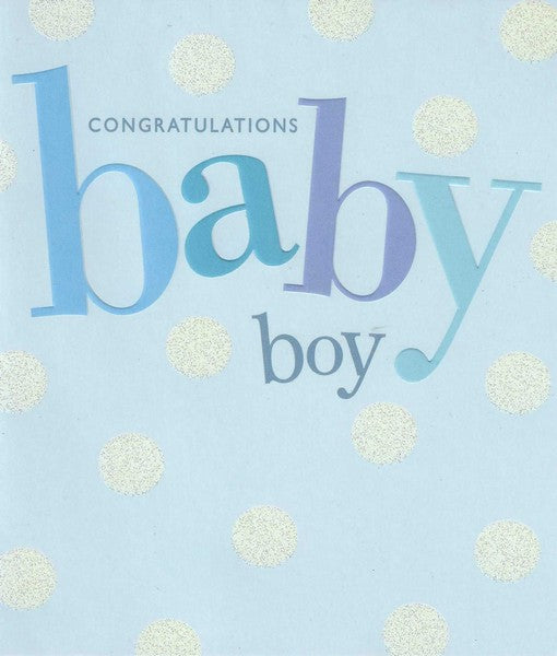 New Baby Boy Card - Big Text