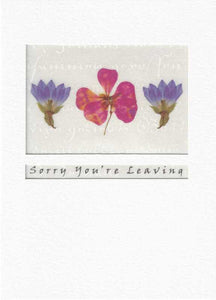 Leaving / Goodbye Card - 2 Blue + Pansy