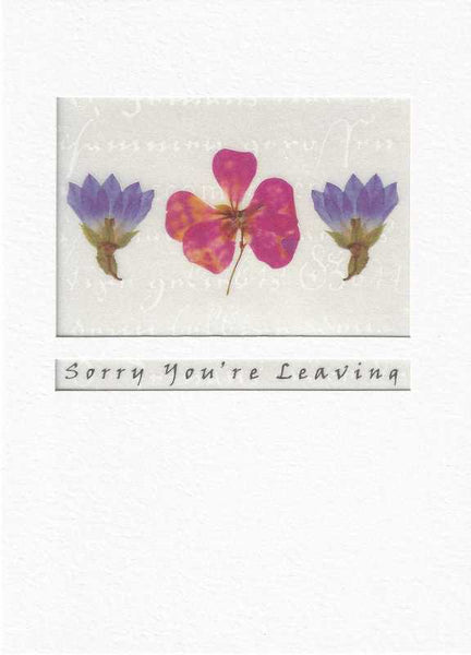 Leaving / Goodbye Card - 2 Blue + Pansy