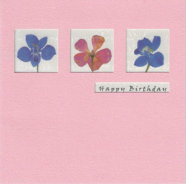 Birthday Card - Bright Blue and Pink