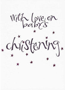 Christening Card - Pink Text