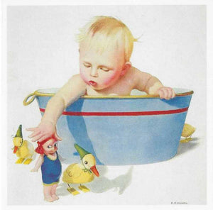 New Baby Card - Baby in Tub