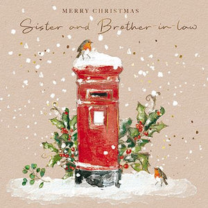 The Great British Card Company Christmas-Card-Sister-and-Brother-in-Law-Robins-&-Postbox, English Christmas Cards in France