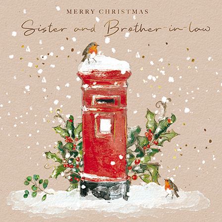 The Great British Card Company Christmas-Card-Sister-and-Brother-in-Law-Robins-&-Postbox, English Christmas Cards in France