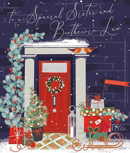 Ling Design Christmas Card - Sister and Brother-in-Law - Christmas Delivery, English Christmas Cards in France