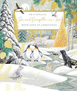 Ling Design Christmas Card - Son and Daughter-in-Law - Arctic Winter, English Christmas Cards in France