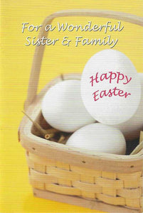 Easter Card - Sister & Family, Easter Cards in France, Cartes de Paques en France, English Cards in France