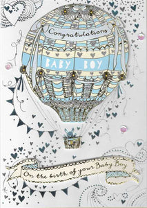 New Baby Boy Card - Hot Air Balloon