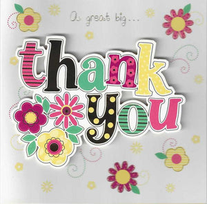 Thank You Card - Flowers & Text