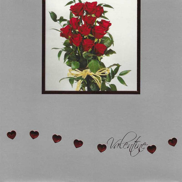 Valentine Card - Valentine Tied Bouquet Of Red Roses