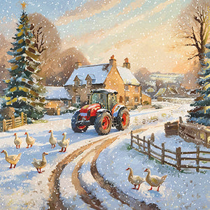 Christmas Cards - 10 Cards - On The Farm / Village Geese