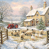 Tarjetas de Navidad - 10 tarjetas - Animales de granja navideños