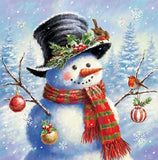 Tarjetas de Navidad - 10 tarjetas - Muñeco de nieve navideño