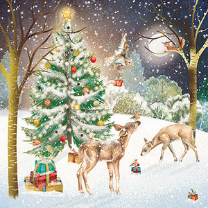 Christmas Cards - 10 Cards - Fable Moonlight / Fable Christmas Tree