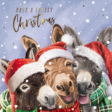 Tarjetas de Navidad - 10 Tarjetas - Burros Felices de Navidad