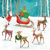 Tarjetas de Navidad - 10 Tarjetas - Santas Divertidos