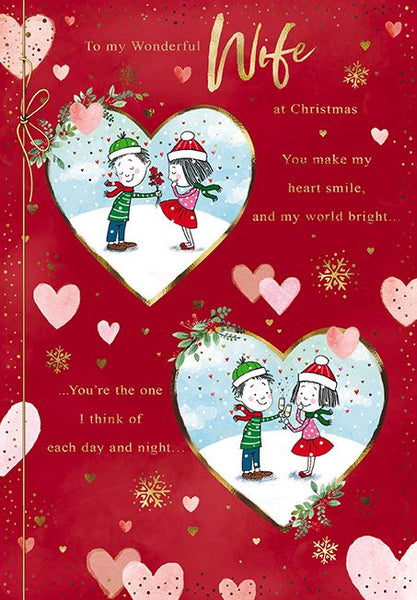 The Great British Card Company Christmas-Card-Wife-Cute-Loving-Characters, English Christmas Cards in France