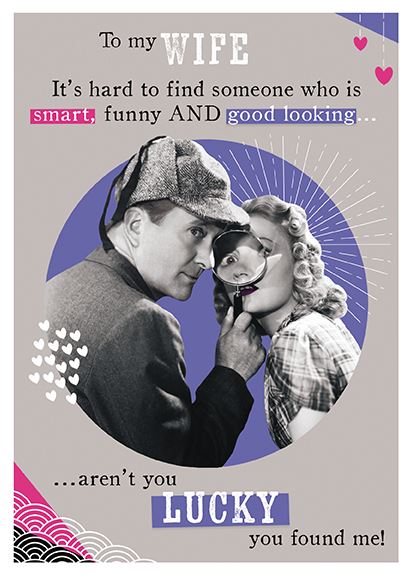 Wife Birthday - Lucky You Found Me! from the Great British Card Company, English Cards in France, Wife Brithday Cards in France