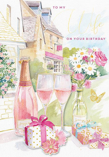 Wife Birthday - Birthday Bubbly from Ling Design, English Cards in France