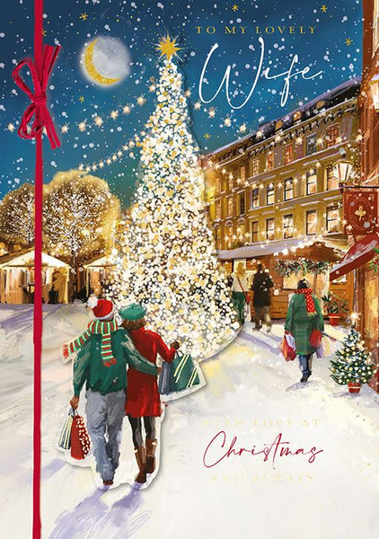 Ling Design Christmas Card - Wife - Christmas Shopping, English Christmas Cards in France