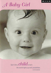 New Baby Girl Card - Madison Having Fun In Bath