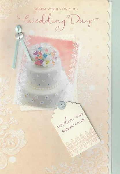 Wedding Card - Wedding Cake Spring Flowers Icing Decoration